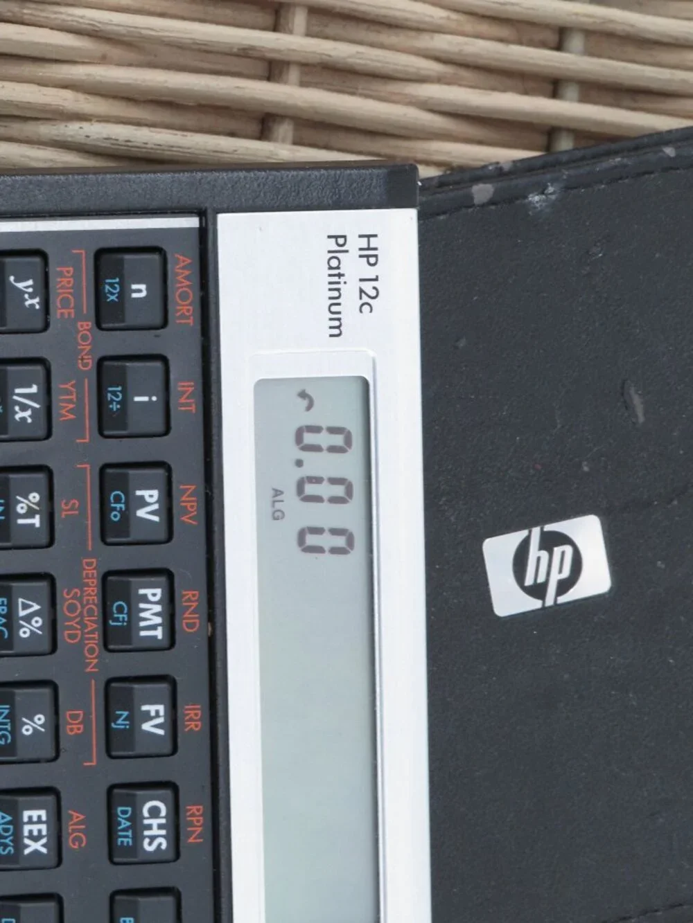 HP 12c Platinum Financial Calculator Black Vintage CFA RPN ALG With Case Tested